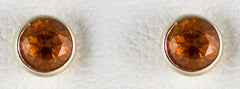 WHite Gold 4mm Citrine Bezel Earrings