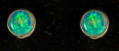 4mm Opal Bezel Earrings