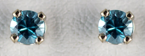 4mm Blue Zircon Earrings