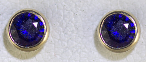 4mm Ceylon Sapphire Bezel Earrings