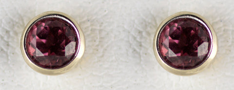 4mm Rhodolite Bezel Earrings