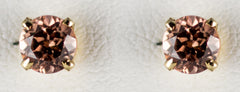 YG 5mm Pink Zircon Earrings