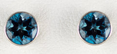6mm London Blue Topaz Bezel Earrings