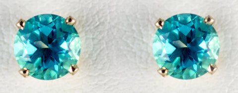 6mm Blue Green Topaz Earrings