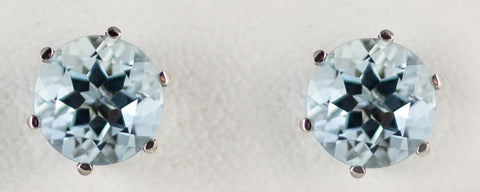 8mm Aquamarine Earrings