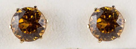 8mm Brown Zircon Earrings