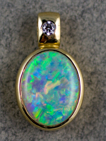p-10x8mm Opal Diamond Pendant