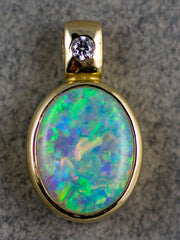 10x8mm Opal Diamond Pendant