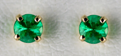 3mm Emerald Earrings