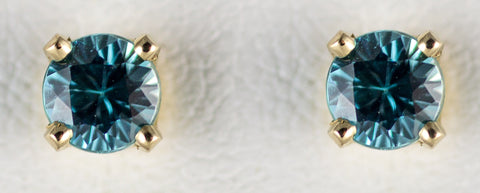 4.5mm Blue Zircon Earrings