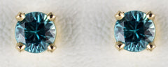 4.5mm Blue Zircon Earrings