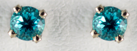 4mm Blue Green Topaz Earrings