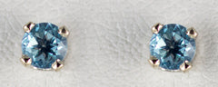 WG 4mm Blue Topaz Earrings