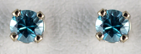 4mm Blue Zircon Earrings