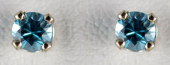 4mm Blue Zircon Earrings WG