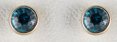 4mm Blue Zircon Bezel Earrings