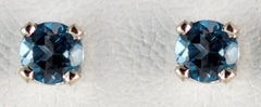 White Gold 4mm London Blue Topaz Earrings