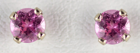 4mm Pink Sapphire Earrings