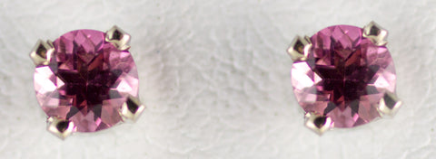 3mm Pink Tourmaline Earrings