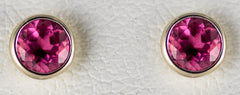 WG 4mm Pink Tourmaline Bezel Earrings