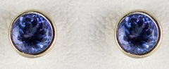 4mm Tanzanite Bezel Earrings