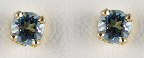 4mm Aquamarine Earrings
