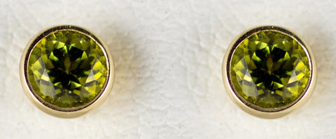 4mm Peridot Bezel Earrings