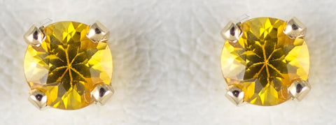 4mm Yellow Sapphire Earrings