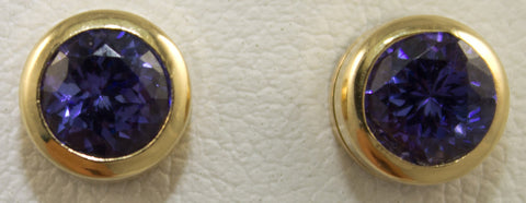 5.5mm Tanzanite Bezel Earrings