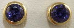 5.5mm Tanzanite Bezel Earrings