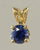 Yellow Gold 5.5mm Ceylon Sapphire 14k Gold Pendant