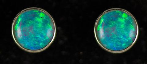 5mm Opal Bezel Earrings