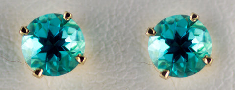 5mm Blue Green Topaz Earrings