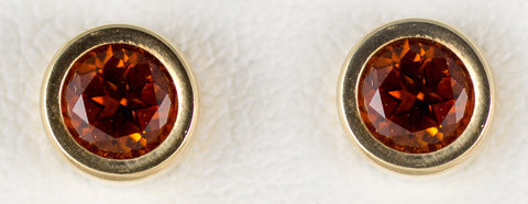 5mm Citrine Bezel Earrings