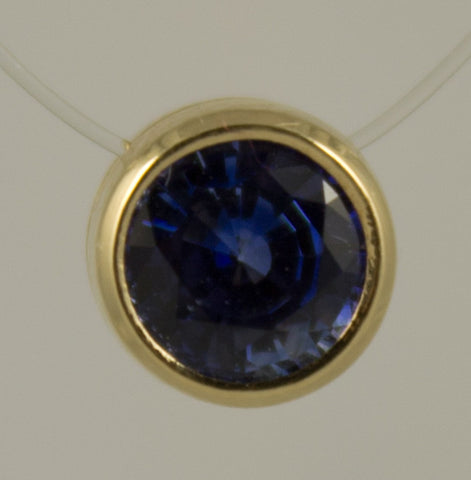 p-6mm Ceylon Sapphire Bezel Pendant