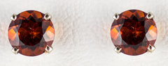 White Gold 6mm Citrine Earrings