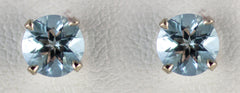 White Gold Aquamarine 6mm Earrings