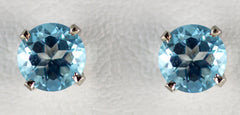 WG 6mm Blue Topaz Earrings