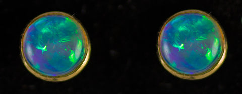 6mm Opal Bezel Earrings