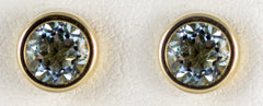 Aquamarine 6mm Bezel Earrings