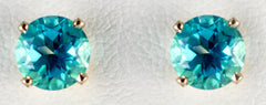 YG 6mm Blue Green Topaz Earrings