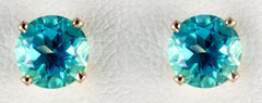 YG 6mm Blue Green Topaz Earrings