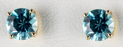 6mm Blue Zircon Earrings