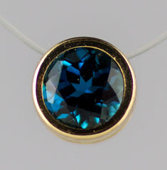 6mm London Blue Topaz Bezel Pendant