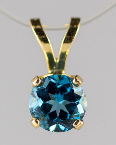 p-6mm London Blue Topaz Rabbit Ear Pendant