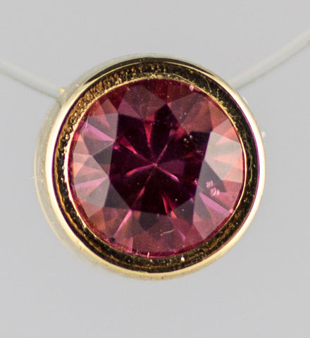 p-6mm Pink Tourmaline Bezel Pendant