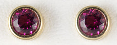 6mm Pink Tourmaline Bezel Earrings