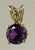 Yellow Gold 6mm Amethyst Pendant medium bail