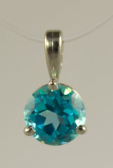 6mm Blue Green Topaz Pendant
