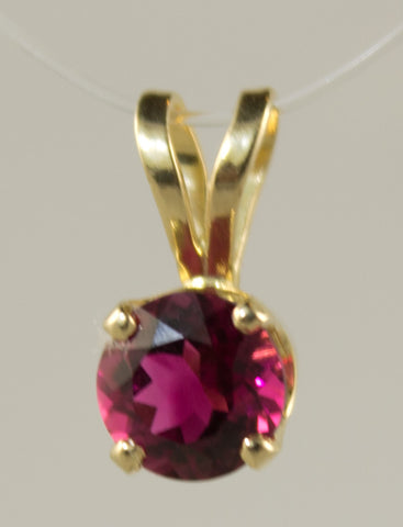 p-6mm Pink Tourmaline Rabbit Ear Pendant